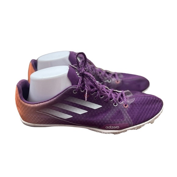 Womens ADIDAS Adizero Ambition Purple Orange Distance Spikes Shoes Size 10 Track - Picture 1 of 7